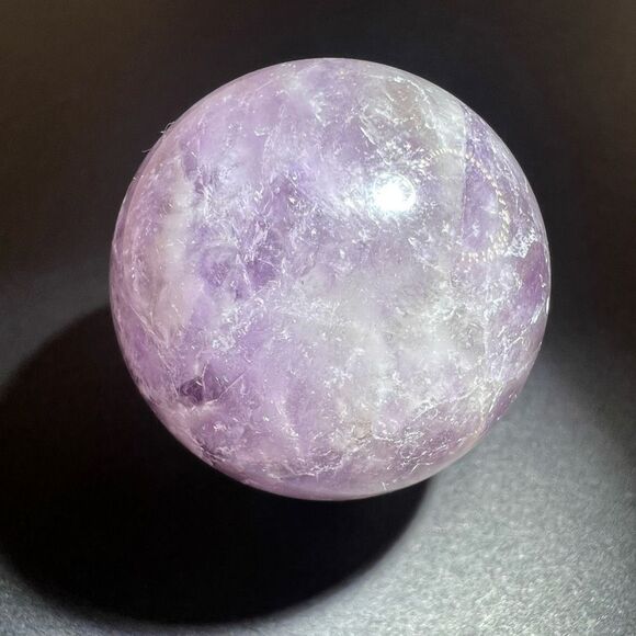 Amethyst Crystal Marble Sphere Meditation Stone (#7) - Picture 4 of 9